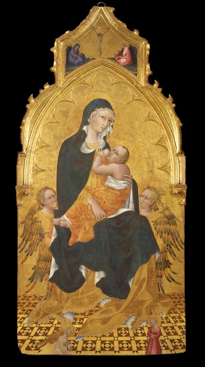 Madonna con niño y ángeles; Anunciación de Giovanni di Paolo